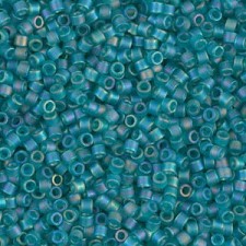 Miyuki delica Beads 11/0 - Matted transparent caribbean teal ab DB-1283